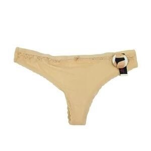 No Boundaries Women's Cotton Lace Thong Light Cappuccino XXL